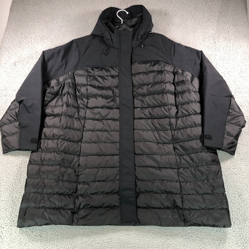 Land End Coat‎ Womens 3X Plus Black 600 Down Puffer Hooded Hyperdry Jacket NEW